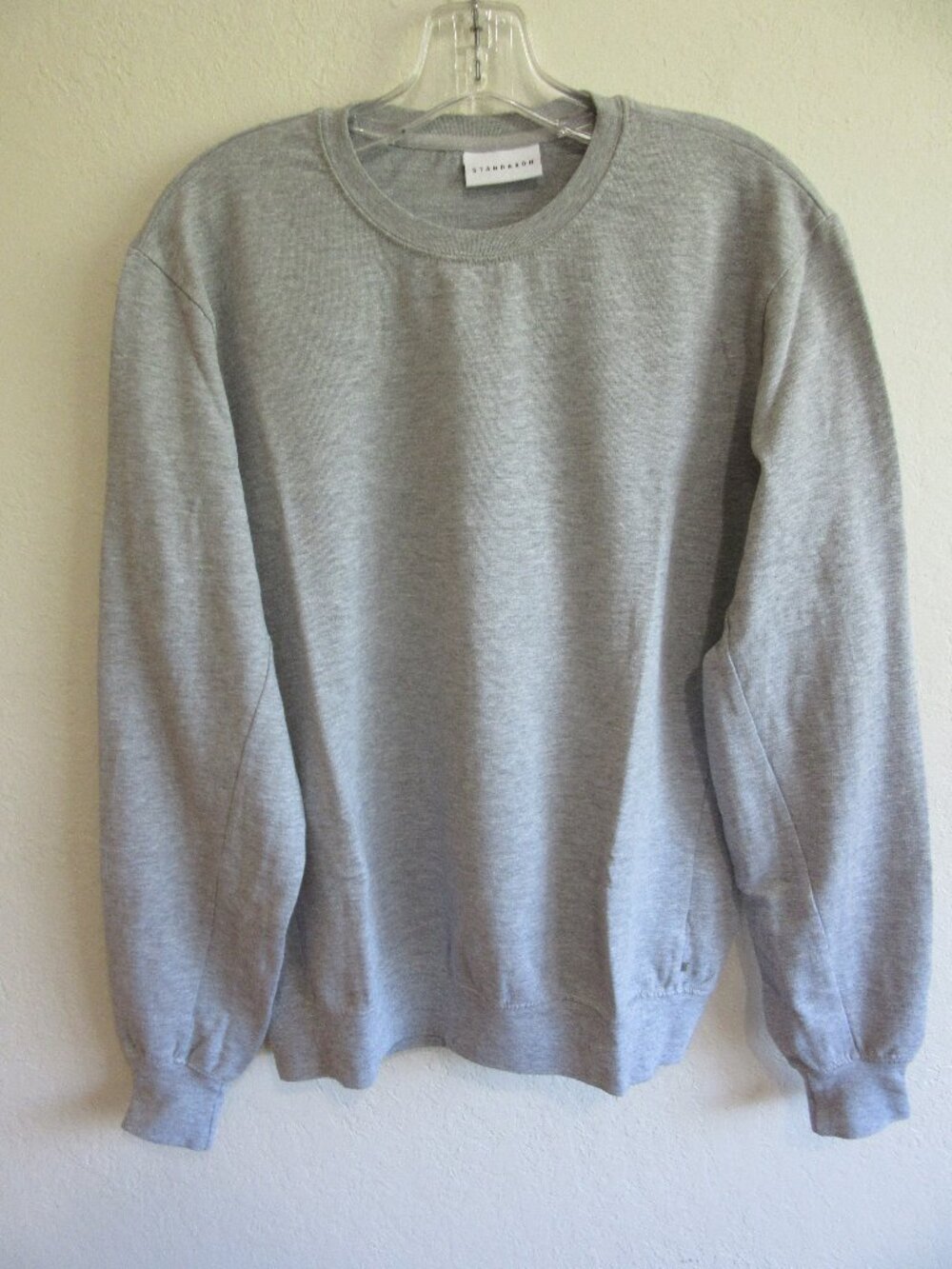 STANDARDH Gray M Long Sleeve Crew Neck Pullover TeeShirt